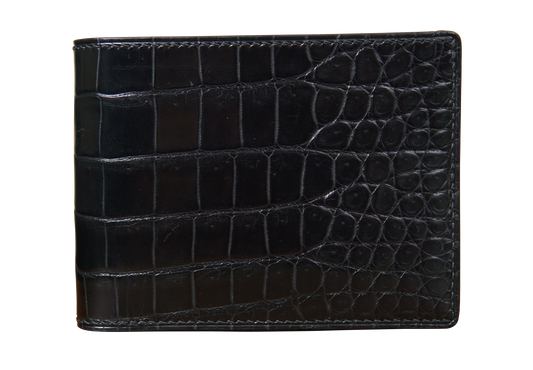 Crocodile/Foldable Wallet - Black