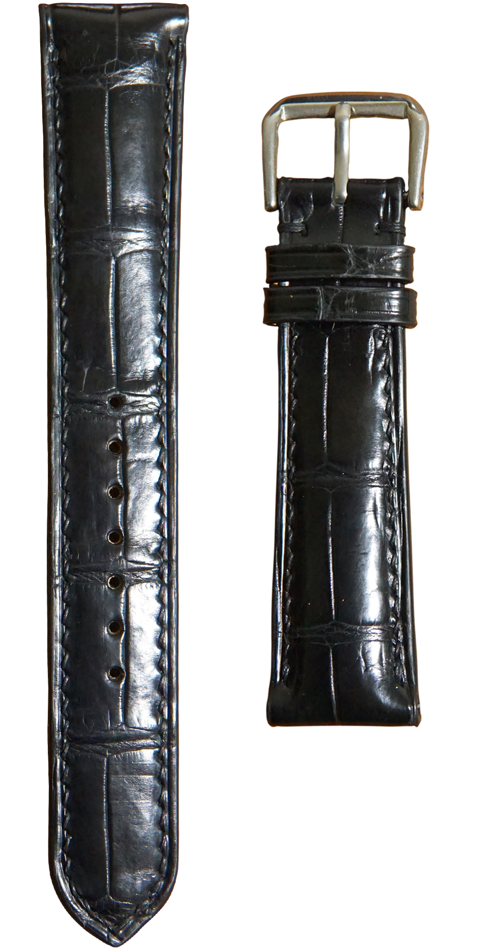 クロコダイルレザー 腕時計ベルト - ブラック – VGreen