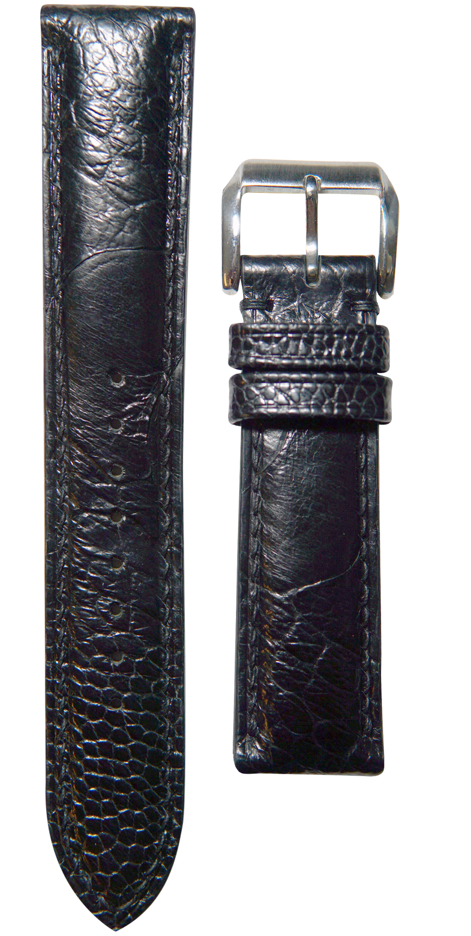 オーストリッチレッグレザー 腕時計ベルト - ブラック – VGreen