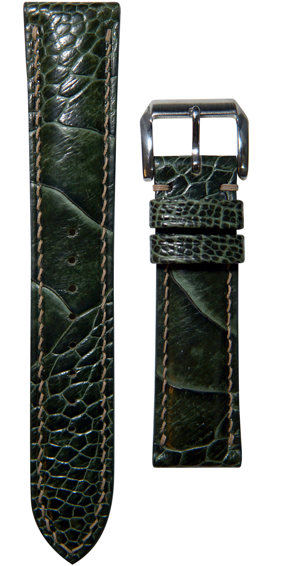 ost-327 オーストリッチ 腕時計ベルト グリーン ラグ幅24mm cod-222 コードバン レザー 腕時計ベルト グリーン (ラグ幅20 mm
