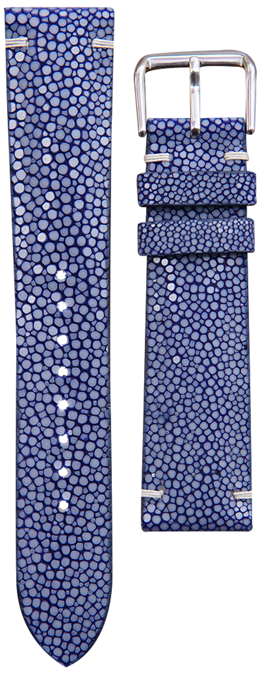 エイ革 腕時計ベルト - ブルー – VGreen